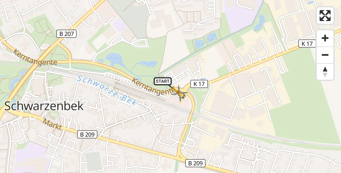 Flugroute Rettungshubschrauber Schwarzenbek - Schwarzenbek, 15 September 2026, 15:42