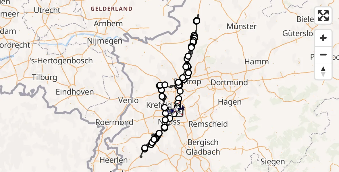 Flugroute Polizeihubschrauber Düsseldorf Flughafen - Düsseldorf Flughafen, 15 September 2026, 19:47