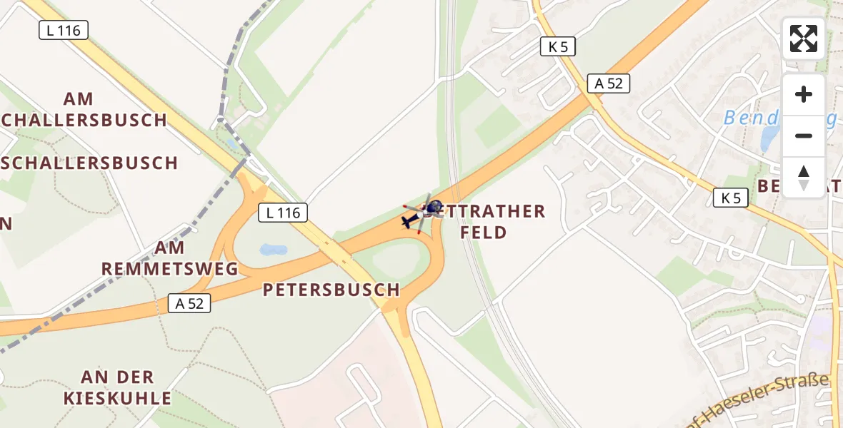 Flugroute Polizeihubschrauber Mönchengladbach - Mönchengladbach, 15 September 2026, 21:36