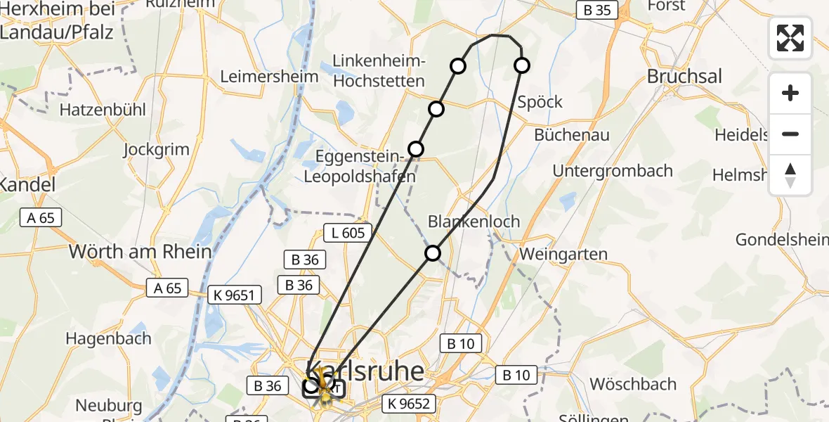 Flugroute Ambulanzhubschrauber Sankt Vincentius Hospital - Sankt Vincentius Hospital, 16 September 2026, 05:14