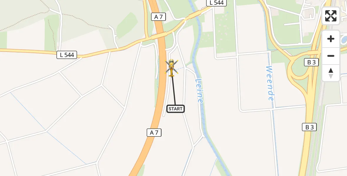 Flugroute Rettungshubschrauber Bovenden - Bovenden, 16 September 2026, 06:33