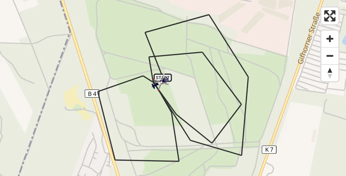 Flugroute Polizeihubschrauber Wesendorf - Wesendorf, 16 September 2026, 07:37