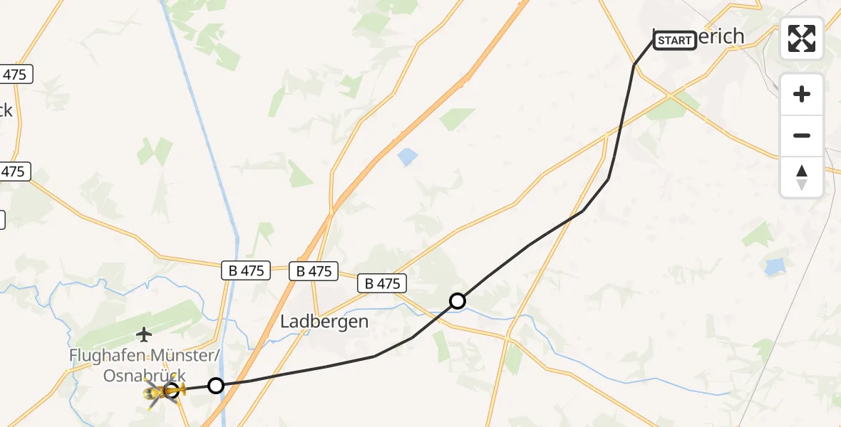 Flugroute Ambulanzhubschrauber Lengerich - Christoph  Westfalen-ADAC, 16 September 2026, 08:27