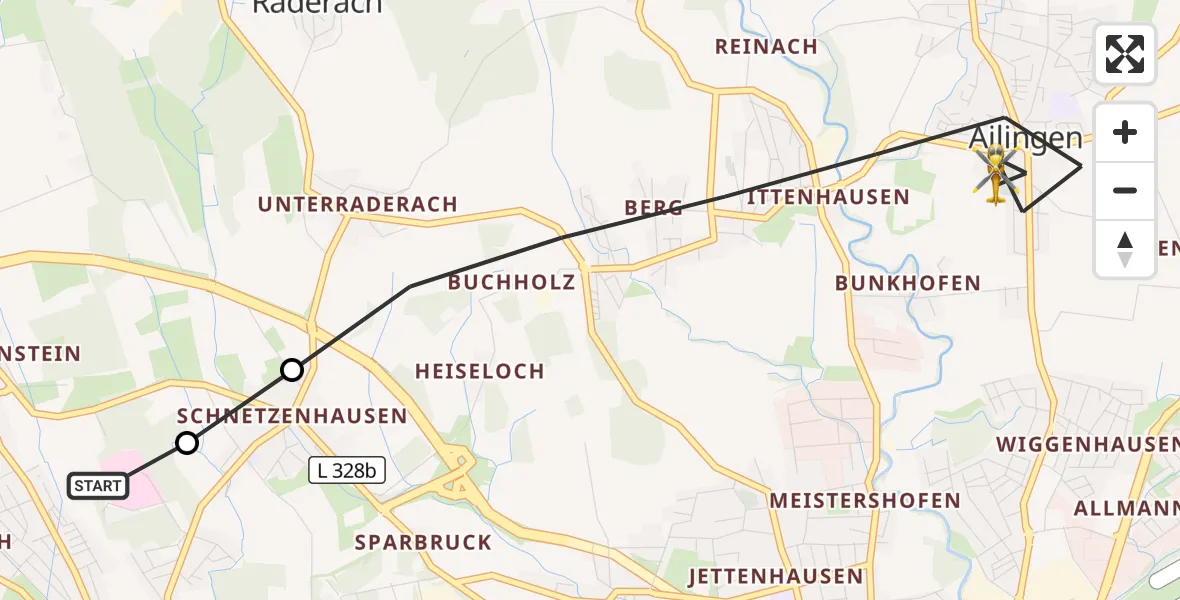 Flugroute Rettungshubschrauber Friedrichshafen Hospital - Friedrichshafen, 16 September 2026, 08:34