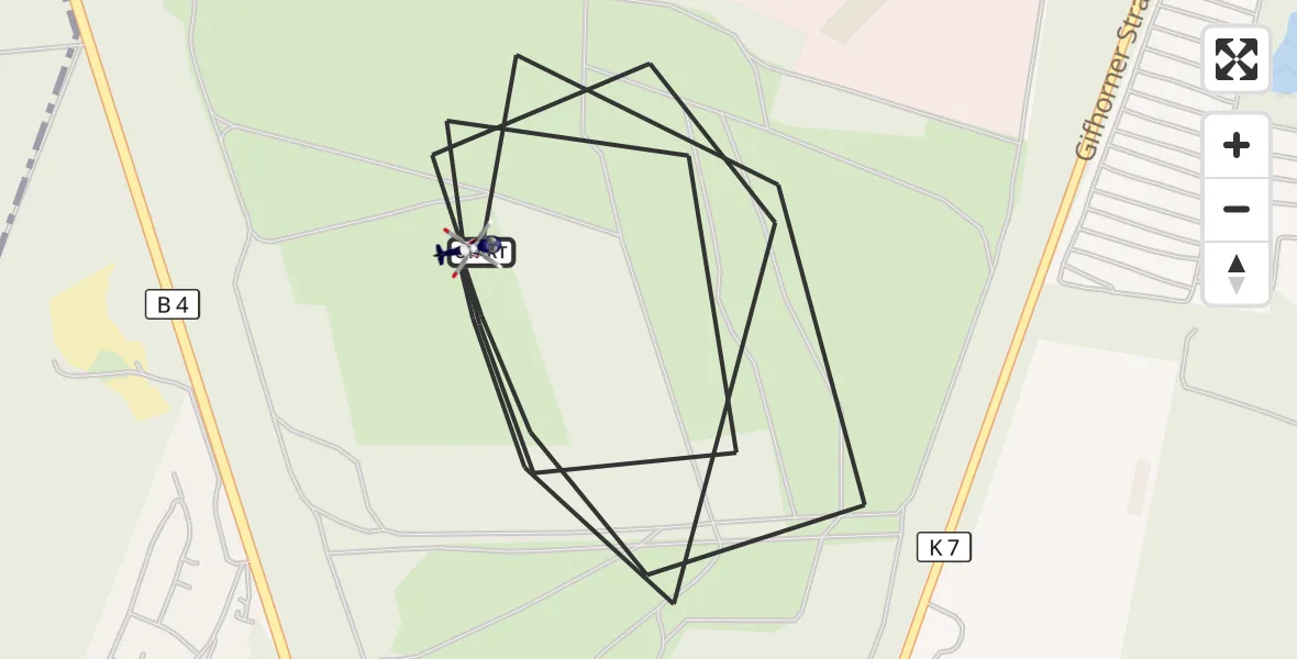 Flugroute Polizeihubschrauber Wesendorf - Wesendorf, 16 September 2026, 08:37