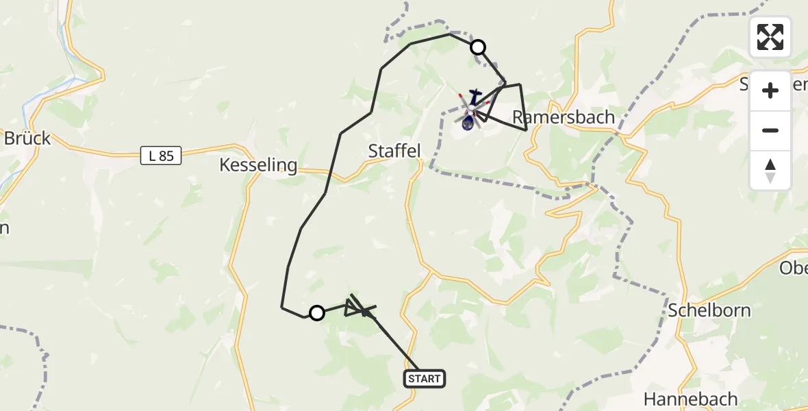 Flugroute Polizeihubschrauber Heckenbach - Bad Neuenahr-Ahrweiler, 16 September 2026, 08:39