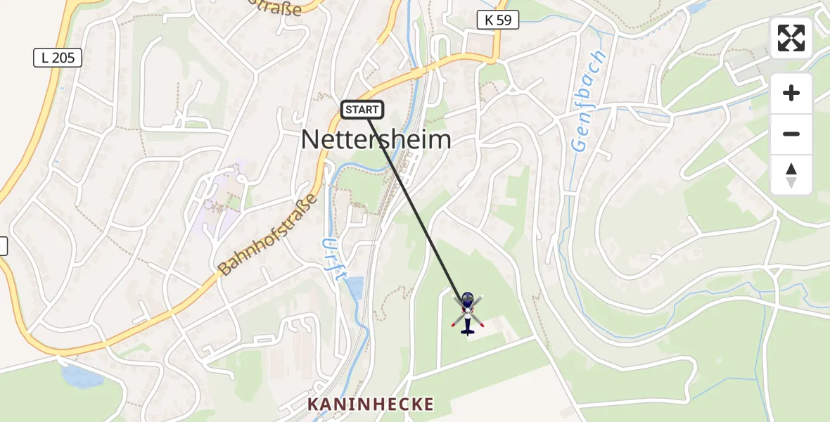 Flugroute Polizeihubschrauber Nettersheim - Nettersheim, 16 September 2026, 08:41