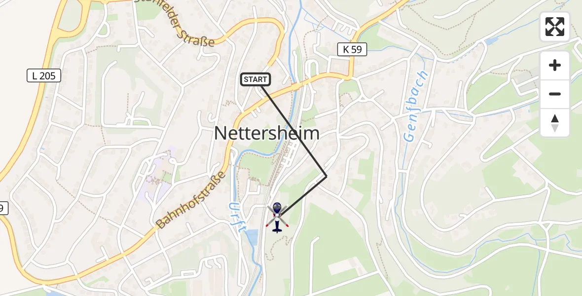 Flugroute Polizeihubschrauber Nettersheim - Nettersheim, 16 September 2026, 09:04