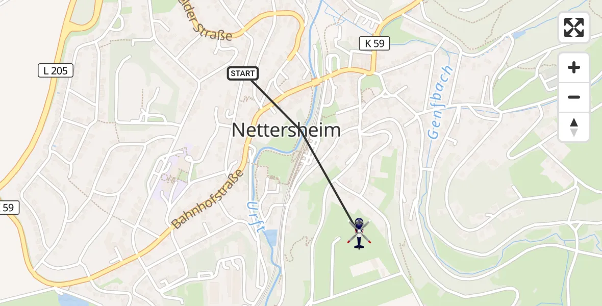 Flugroute Polizeihubschrauber Nettersheim - Nettersheim, 16 September 2026, 09:11