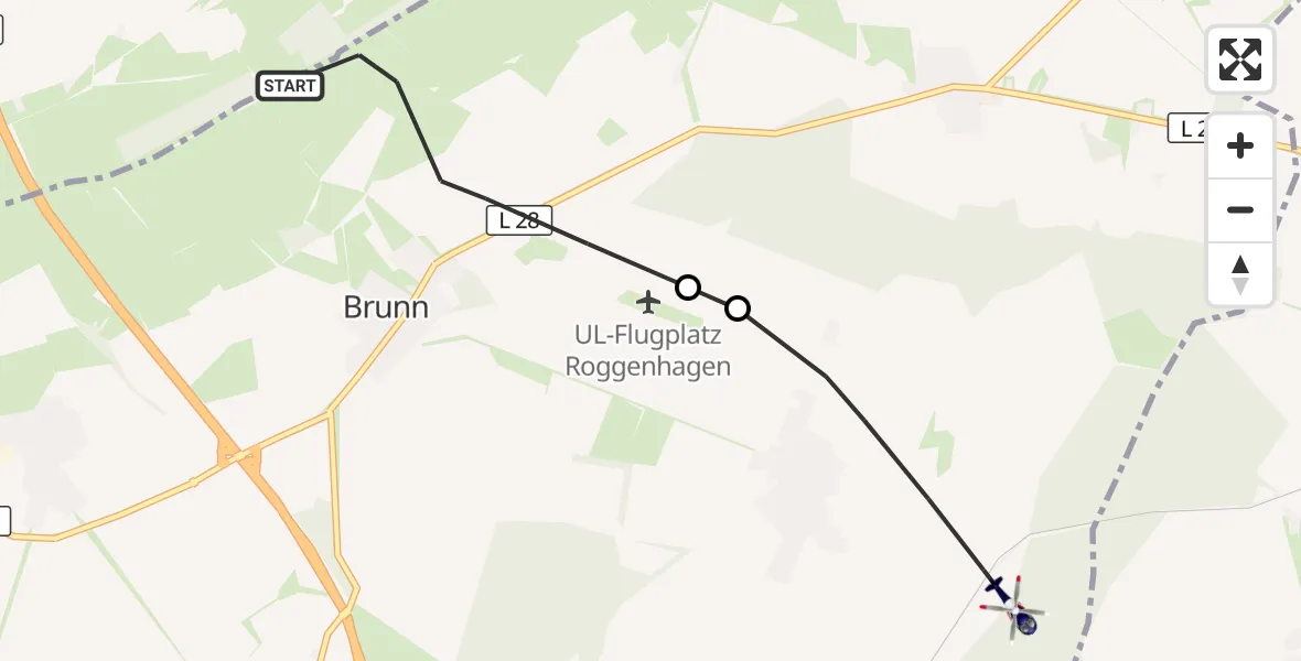 Flugroute Polizeihubschrauber Brunn - Brunn, 16 September 2026, 09:32