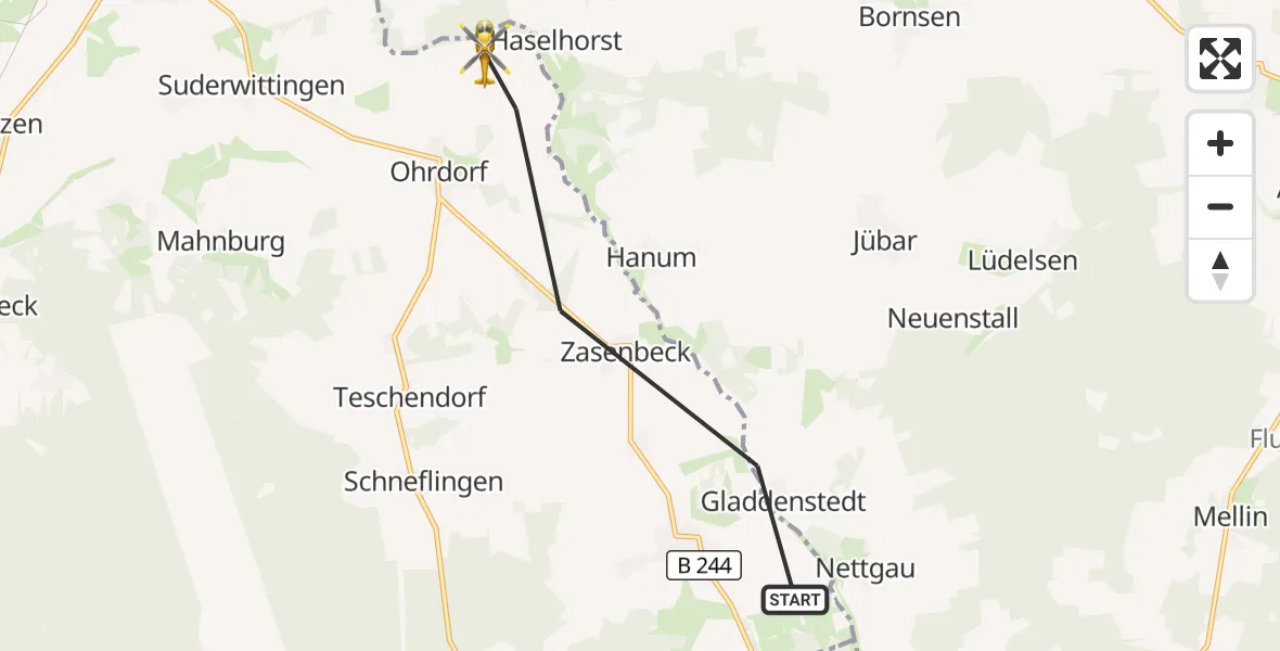 Flugroute Rettungshubschrauber Wittingen - Wittingen, 16 September 2026, 12:51