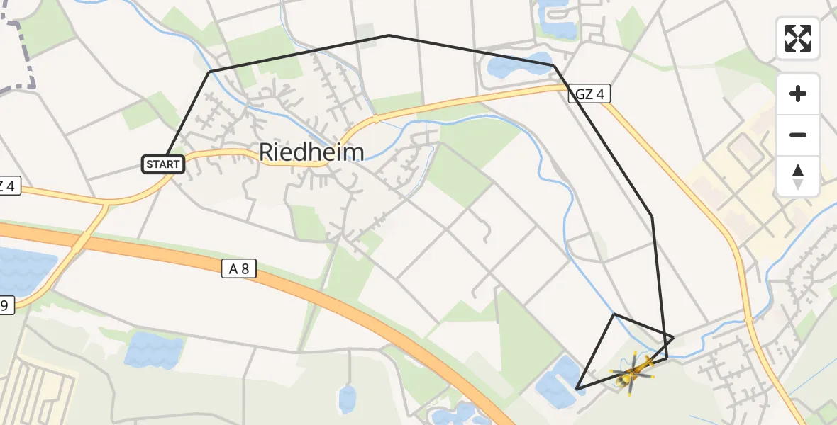 Flugroute Rettungshubschrauber Leipheim - Leipheim, 16 September 2026, 13:04