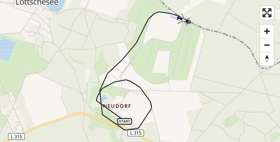 Flugroute Polizeihubschrauber Wandlitz - Wandlitz, 16 September 2026, 13:32