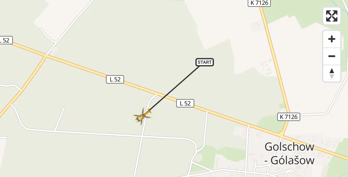 Flugroute Rettungshubschrauber Drebkau - Drebkau, 16 September 2026, 16:00