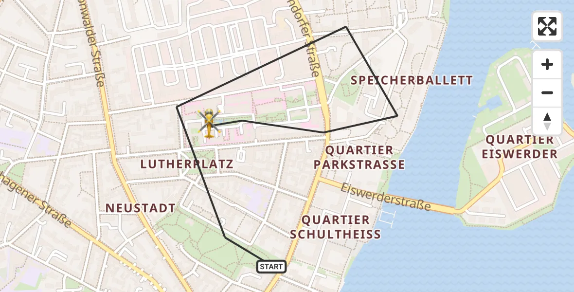 Flugroute Rettungshubschrauber Berlin - Berlin, 16 September 2026, 16:13
