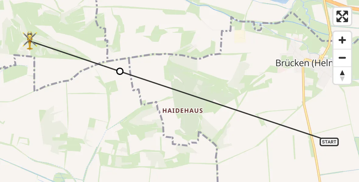 Flugroute Rettungshubschrauber Brücken-Hackpfüffel - Südharz, 16 September 2026, 16:16