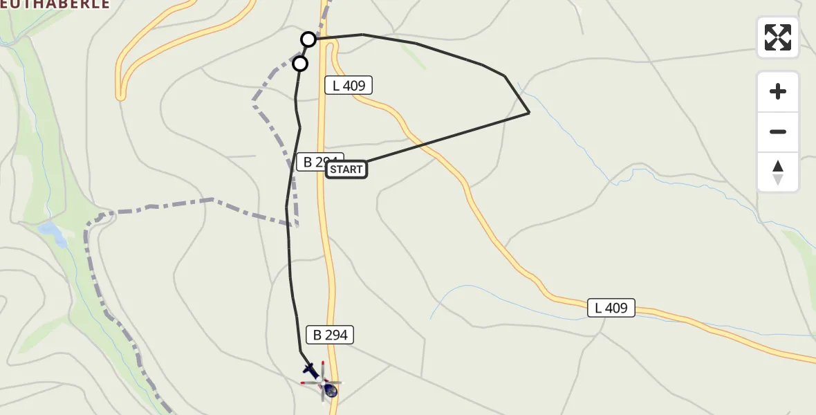 Flugroute Polizeihubschrauber Freudenstadt - Freudenstadt, 16 September 2026, 16:28