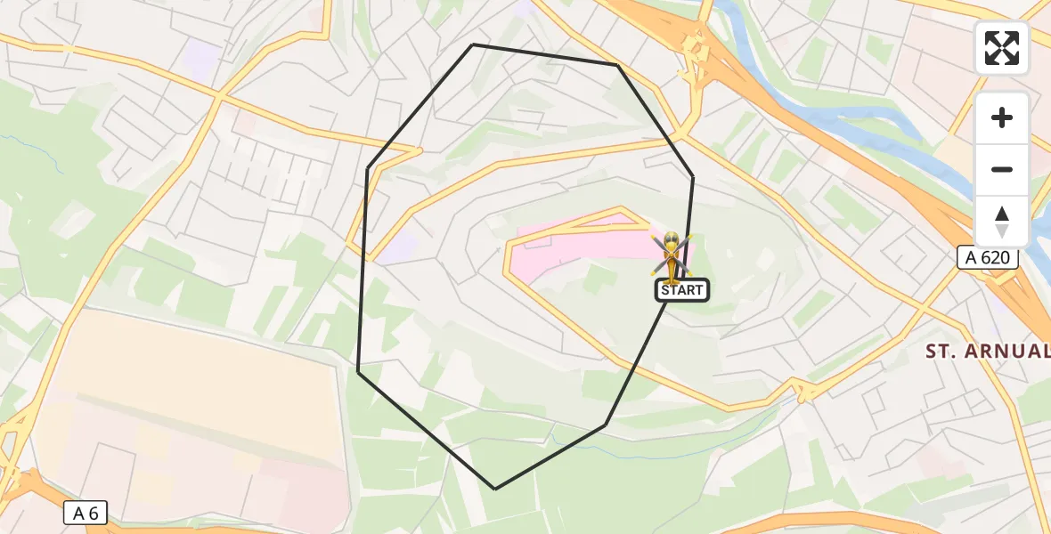 Flugroute Rettungshubschrauber Saarbrücken - Saarbrücken, 16 September 2026, 18:21