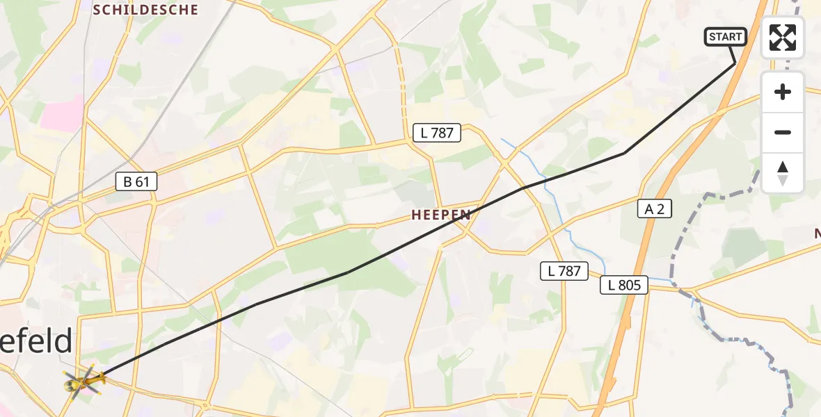 Flugroute Rettungshubschrauber Bielefeld - Bielefeld, 17 September 2026, 06:26