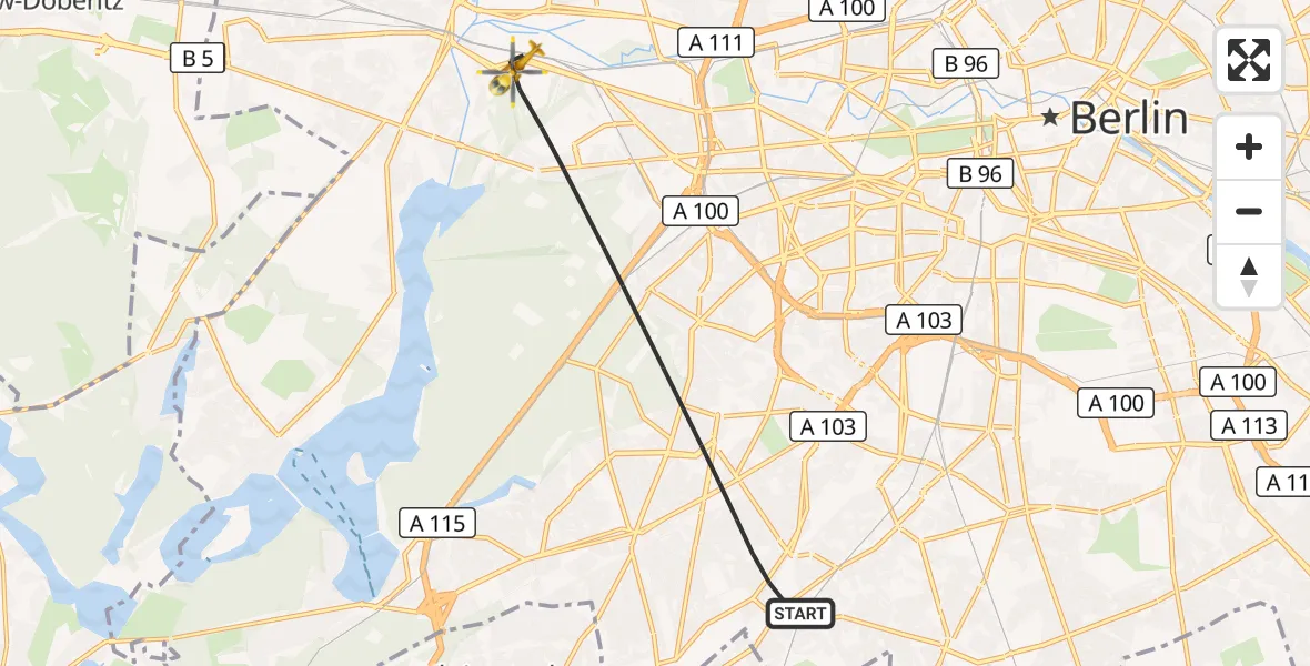 Flugroute Rettungshubschrauber Berlin - Berlin, 17 September 2026, 06:31