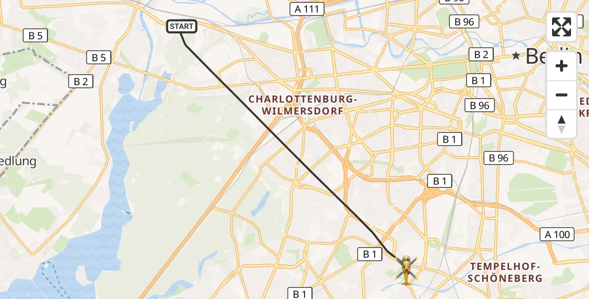 Flugroute Rettungshubschrauber Berlin - Berlin, 17 September 2026, 07:18