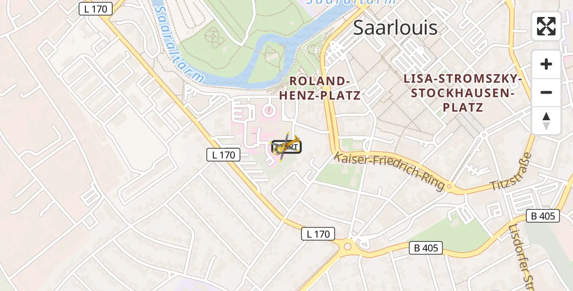 Flugroute Rettungshubschrauber Saarlouis - Saarlouis, 17 September 2026, 07:56