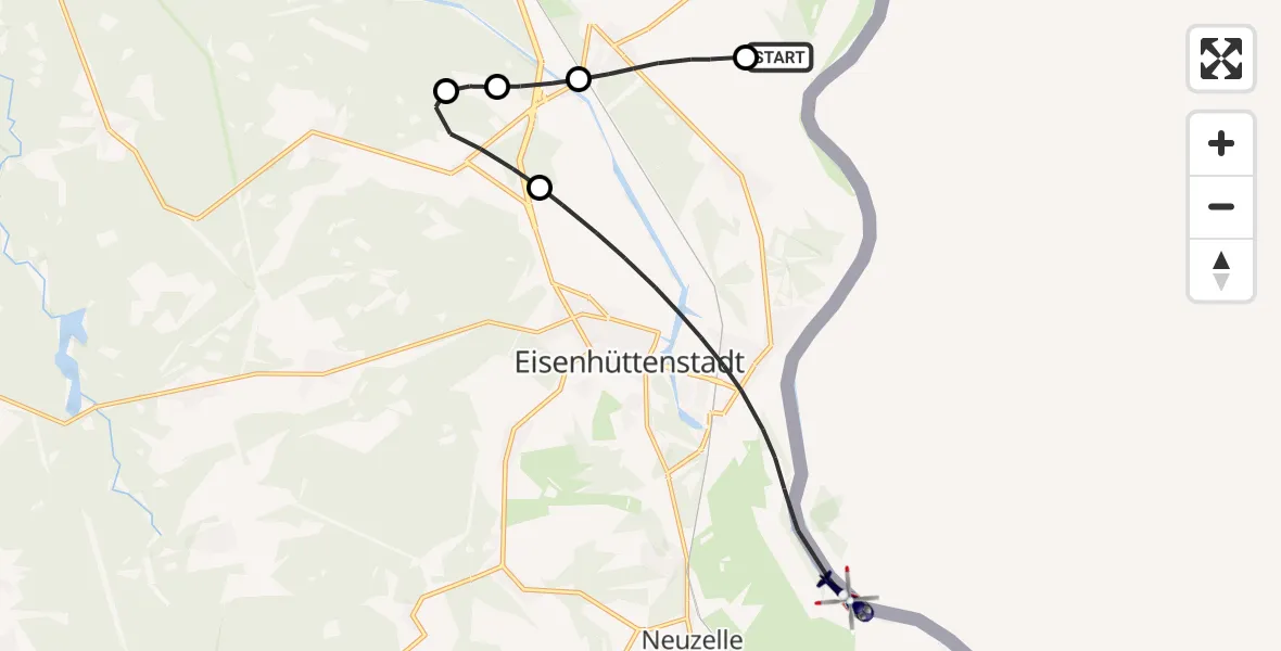 Flugroute Polizeihubschrauber Eisenhüttenstadt - Eisenhüttenstadt, 17 September 2026, 08:30