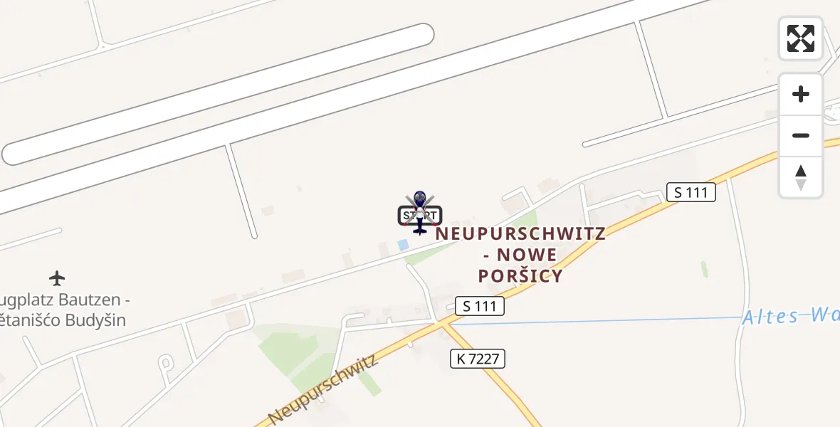 Flugroute Polizeihubschrauber Bautzen Flugplatz - Bautzen Flugplatz, 17 September 2026, 10:00