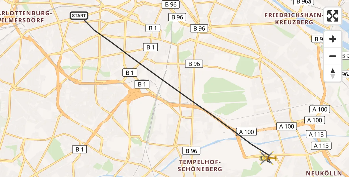 Flugroute Rettungshubschrauber Berlin - Berlin, 17 September 2026, 10:12