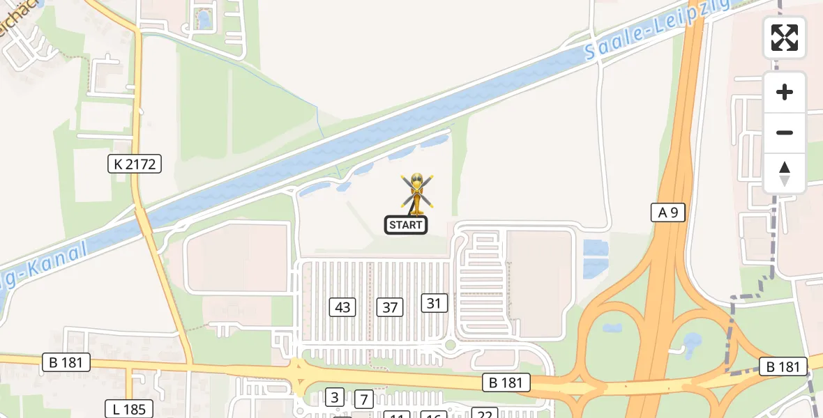 Flugroute Rettungshubschrauber Leuna - Leuna, 17 September 2026, 10:25