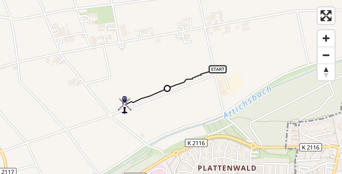 Flugroute Polizeihubschrauber Bad Friedrichshall - Klinikum am Plattenwald Hubschrauberlandeplatz, 17 September 2026, 11:10