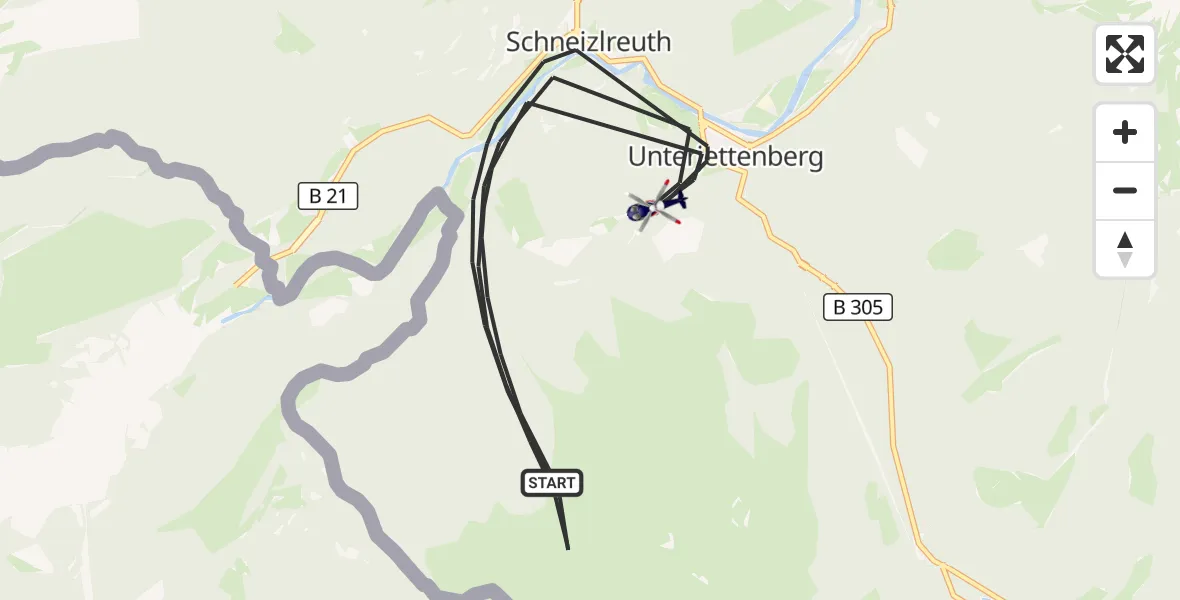 Flugroute Polizeihubschrauber Schneizlreuth - Schneizlreuth, 17 September 2026, 12:04