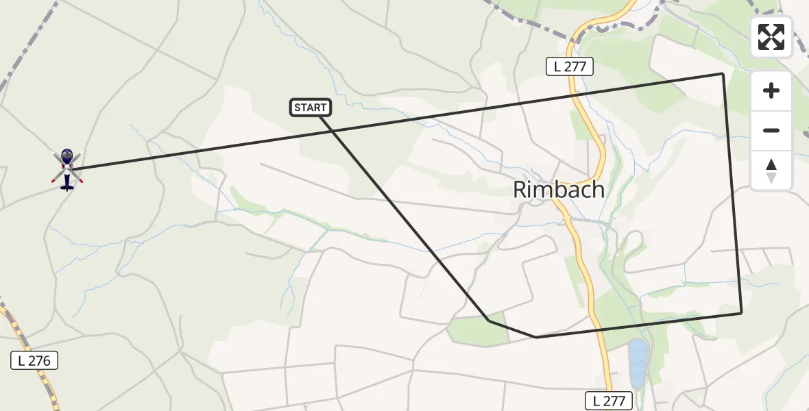 Flugroute Polizeihubschrauber Oberirsen - Oberirsen, 17 September 2026, 12:45