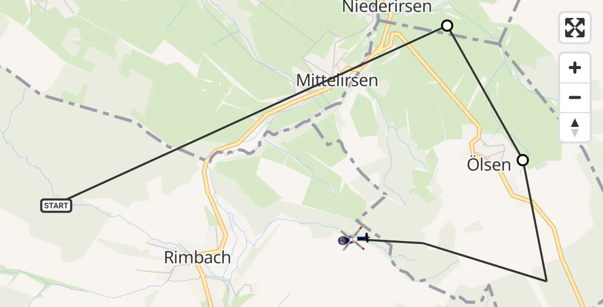 Flugroute Polizeihubschrauber Oberirsen - Oberirsen, 17 September 2026, 12:48