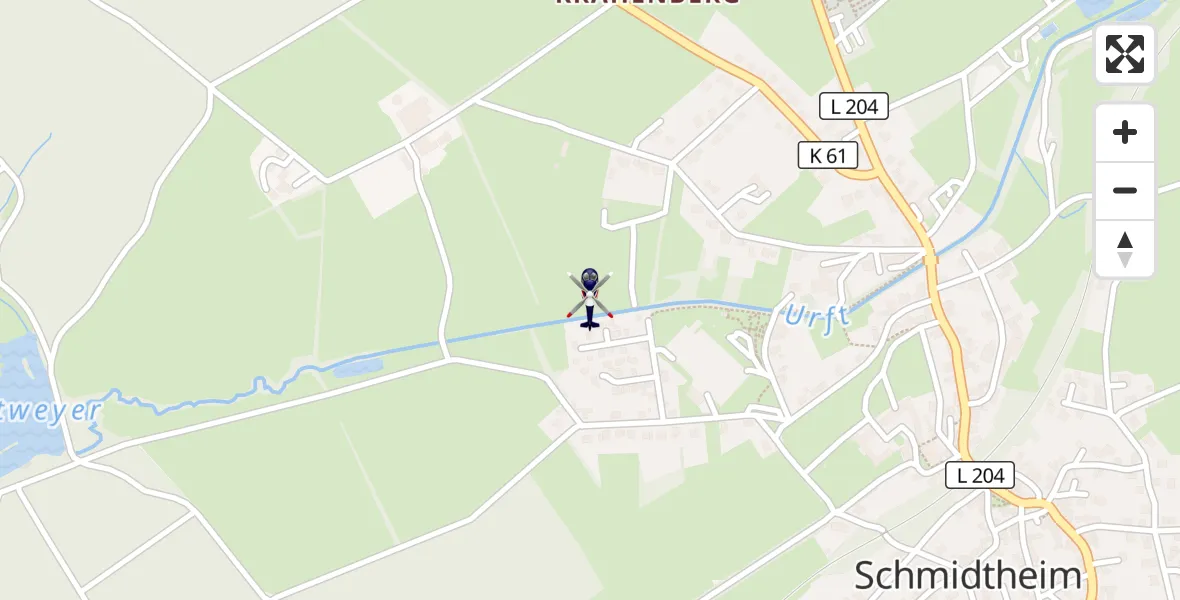 Flugroute Polizeihubschrauber Dahlem - Dahlem, 17 September 2026, 13:03