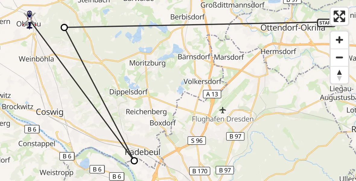 Flugroute Polizeihubschrauber Wachau - Niederau, 17 September 2026, 13:04