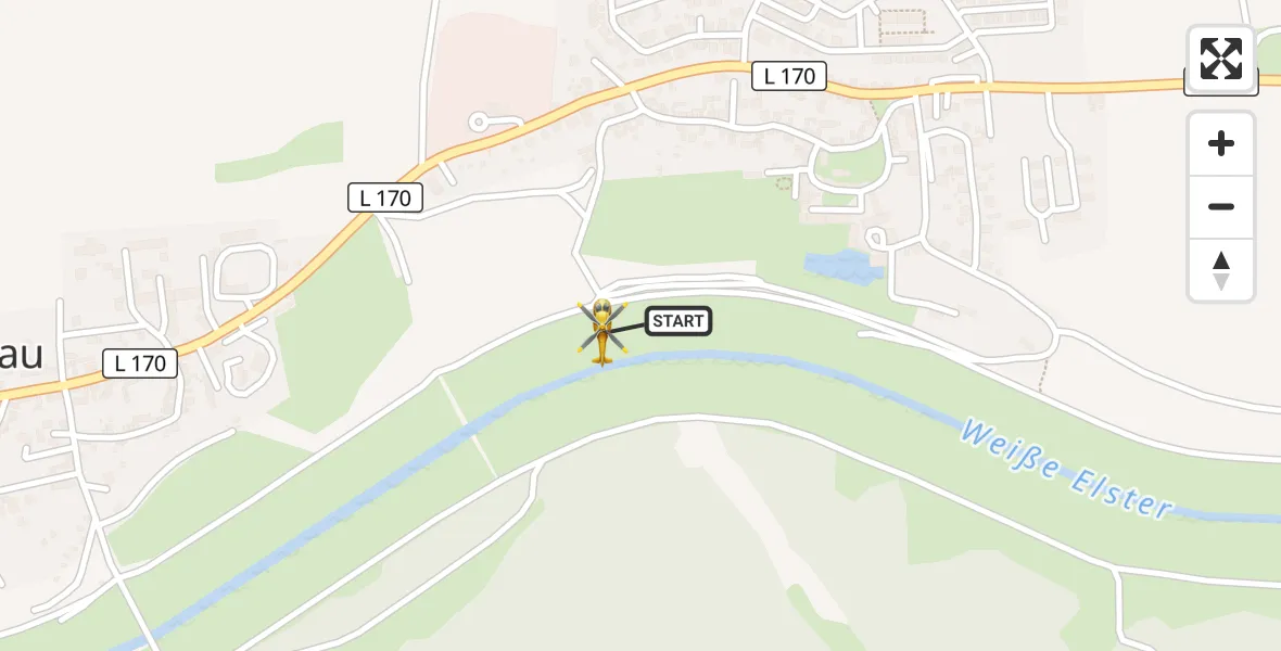 Flugroute Rettungshubschrauber Schkopau - Schkopau, 17 September 2026, 13:11