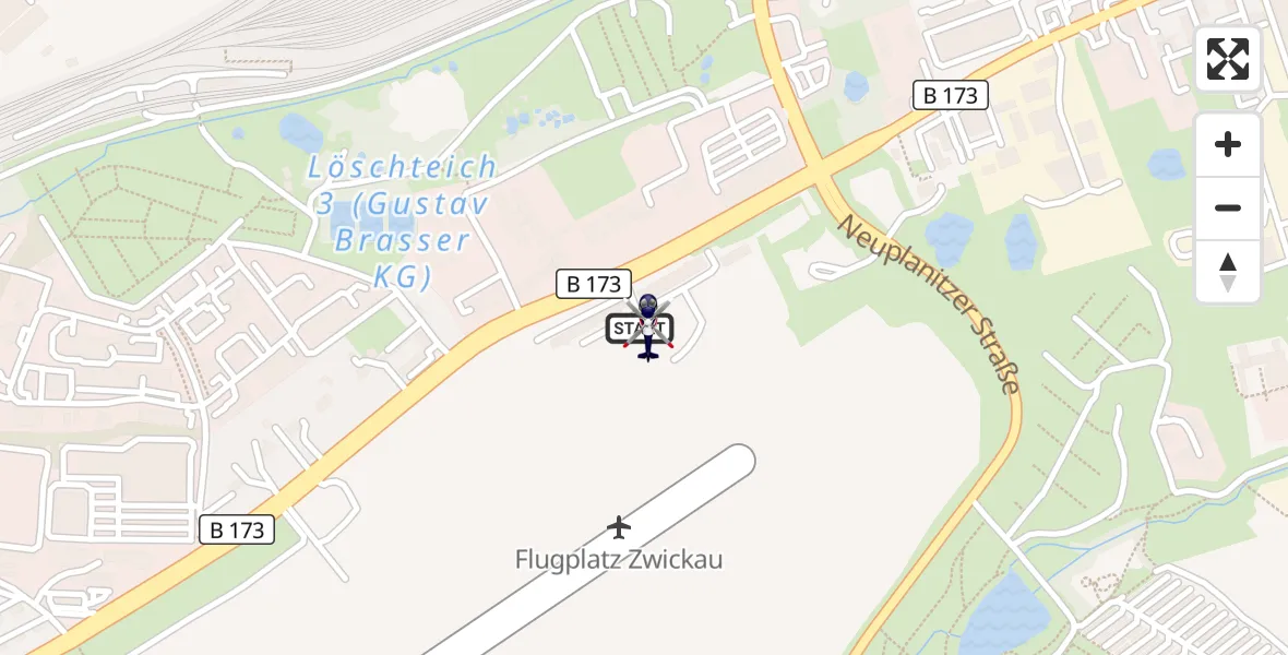 Flugroute Polizeihubschrauber Zwickau Flugplatz - Zwickau Flugplatz, 17 September 2026, 13:39