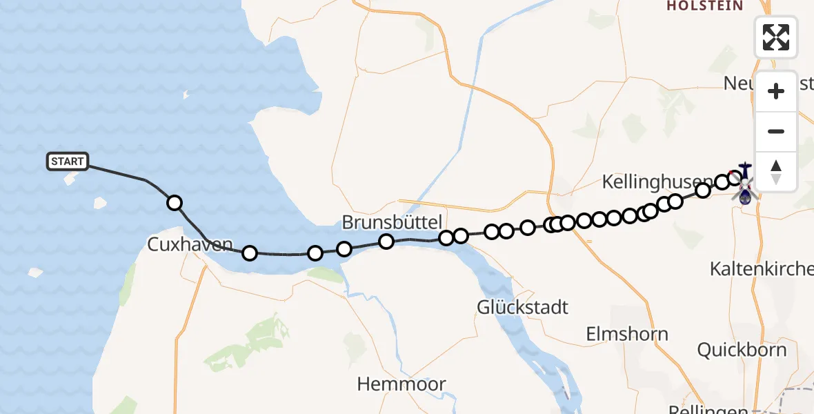 Flugroute Polizeihubschrauber Hamburg - Wiemersdorf, 17 September 2026, 14:16