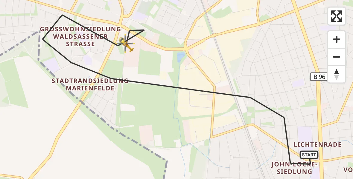 Flugroute Rettungshubschrauber Berlin - Berlin, 17 September 2026, 14:18
