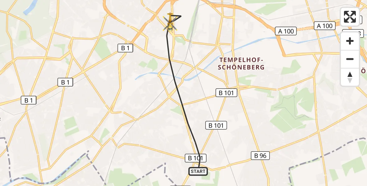 Flugroute Rettungshubschrauber Berlin - Berlin, 17 September 2026, 15:15