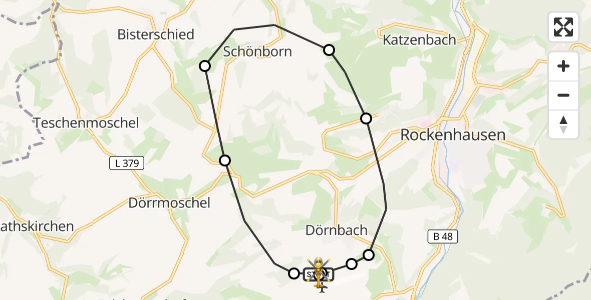 Flugroute Rettungshubschrauber Rockenhausen - Rockenhausen, 17 September 2026, 16:08