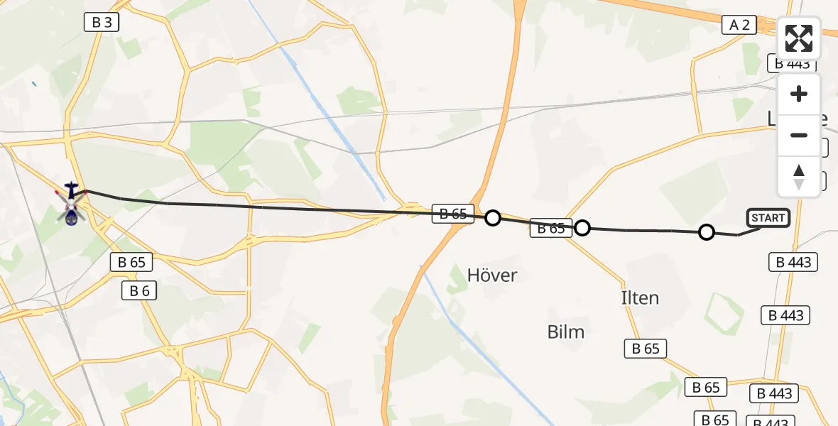 Flugroute Polizeihubschrauber Lehrte - Hannover, 17 September 2026, 16:57