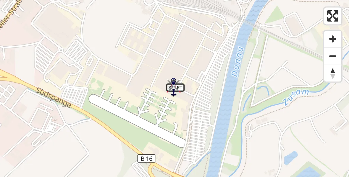 Flugroute Polizeihubschrauber Donauwörth Hubschrauberlandeplatz - Donauwörth Hubschrauberlandeplatz, 17 September 2026, 17:32