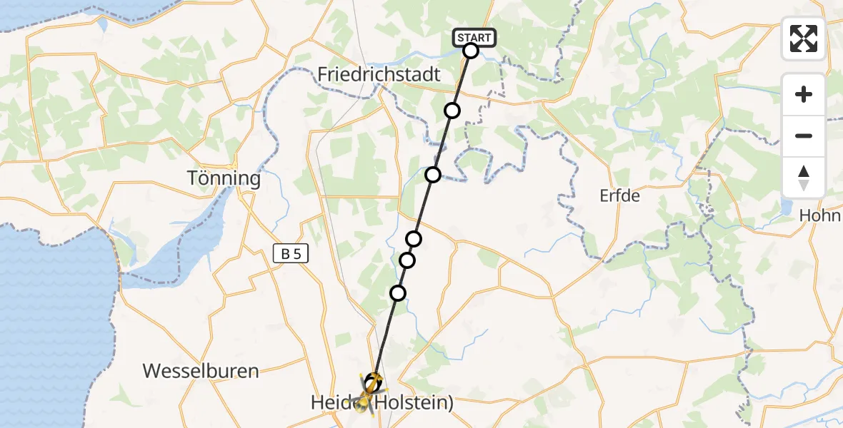 Flugroute Ambulanzhubschrauber Schwabstedt - Heide, 17 September 2026, 18:41