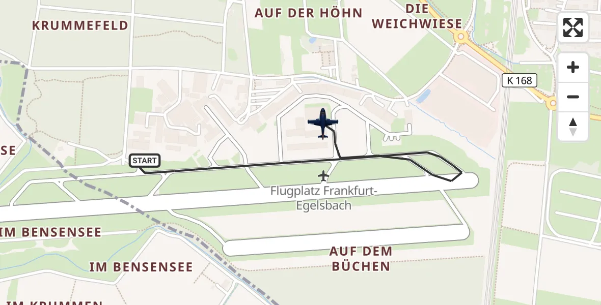 Flugroute Polizeiflugzeug Flughafen Frankfurt-Egelsbach - Flughafen Frankfurt-Egelsbach, 18 September 2026, 06:44