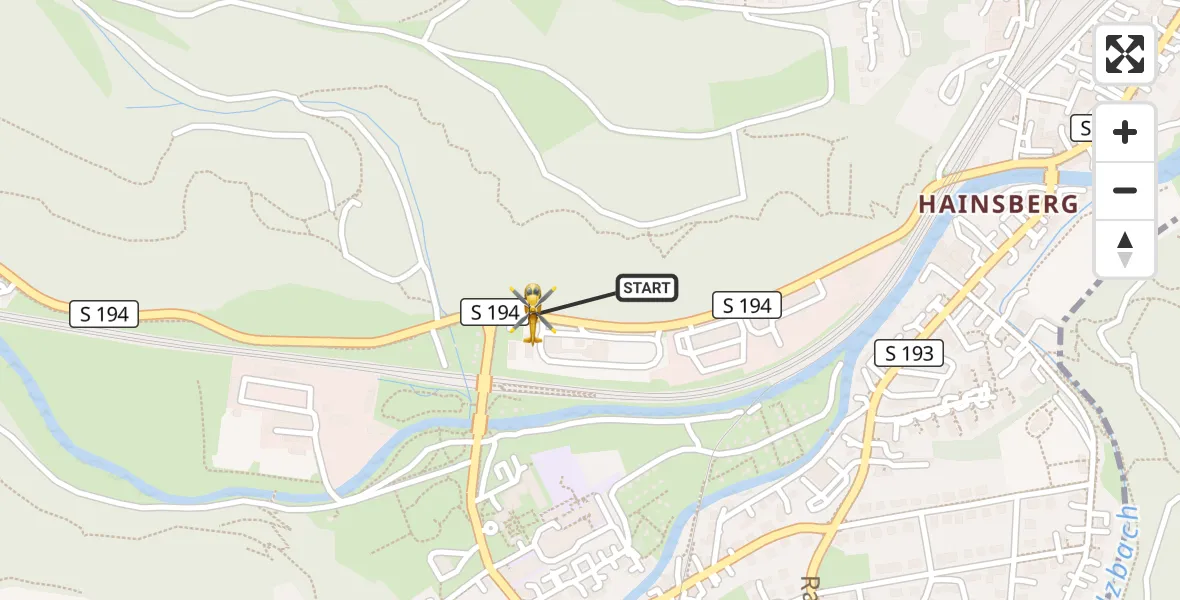 Flugroute Rettungshubschrauber Freital - Freital, 18 September 2026, 06:58