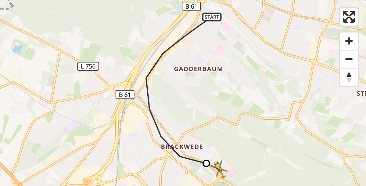 Flugroute Rettungshubschrauber Bielefeld - Luftrettungszentrum Bielefeld, 18 September 2026, 07:00