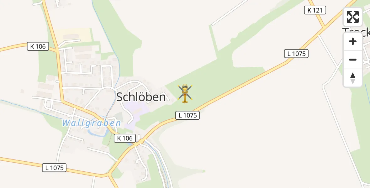 Flugroute Rettungshubschrauber Schlöben - Schlöben, 18 September 2026, 07:05