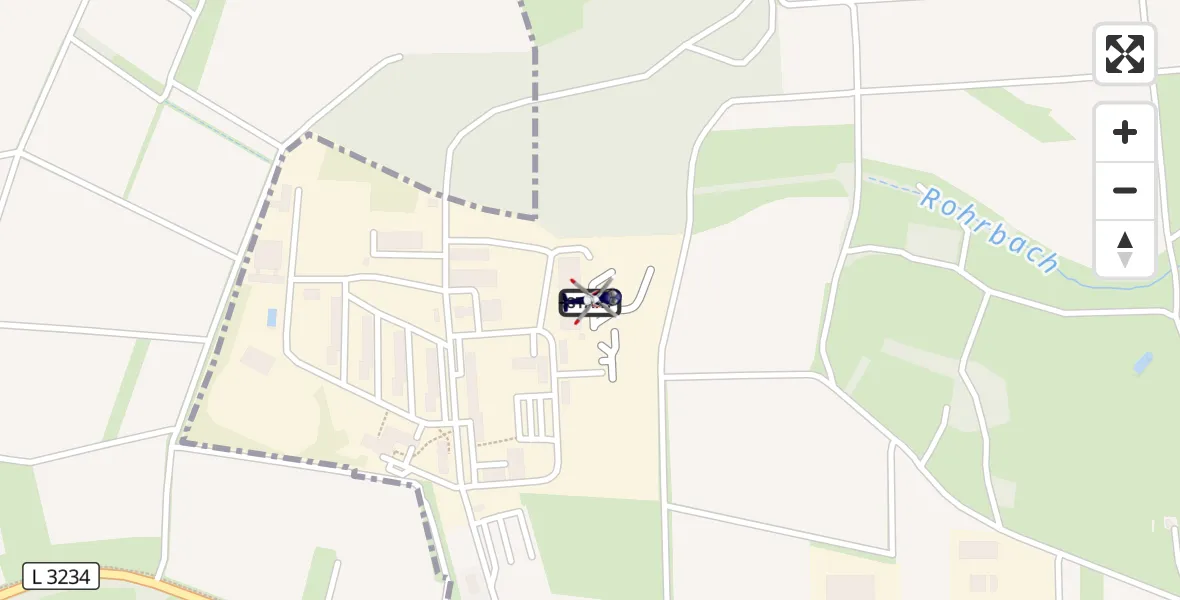 Flugroute Polizeihubschrauber Fuldatal Bundespolizei Hubschrauberlandeplatz - Fuldatal Bundespolizei Hubschrauberlandeplatz, 18 September 2026, 07:50